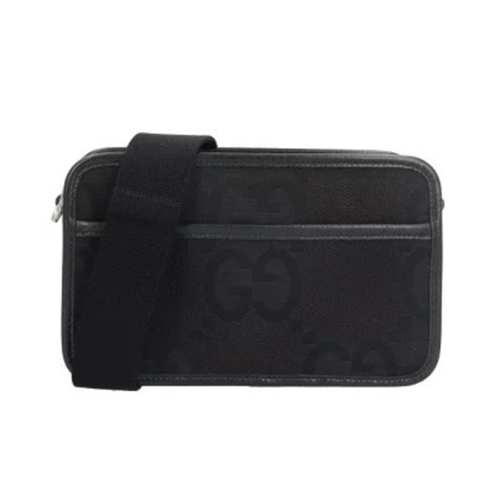 Gucci Jumbo GG Shoulder Bag Canvas Black